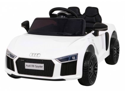 Audi R8 na akumulator dla dzieci Biały + Pilot + EVA + Wolny Start + MP3 LED