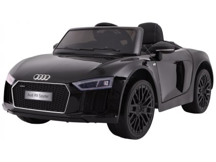 Audi R8 Spyder na akumulator Czarny + Pilot + EVA + Wolny Start + Radio MP3 + LED