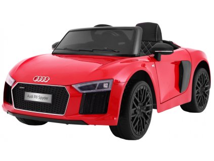 Audi R8 Spyder na akumulator Czerwony + Pilot + EVA + Wolny Start + Radio MP3 + LED