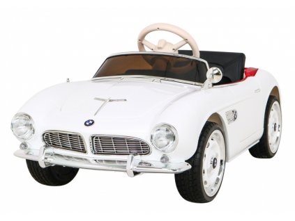 Autko BMW 507 Retro elektryczne dla dzieci Biały roadster