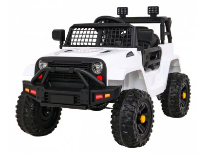 Autko Jeep Dark Night na akumulator dla dzieci Biały + Wolny Start + EVA + Audio LED