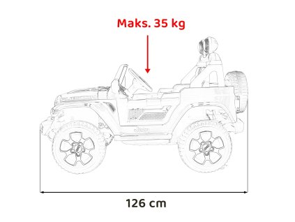 Jeep Wrangler Rubicon na akumulator dla dzieci Czerwony + Pilot + Radio MP3 LED + Koła EVA