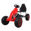 Duży Gokart Strong na pedały dla dzieci Czerwony + Obciążenie 100 kg + Koła EVA + Hamulec ręczny + Sportowy fotel