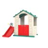 Domek Ogrodowy 3w1 dla dzieci Zielony Dach + Zjeżdżalnia + Koszykówka