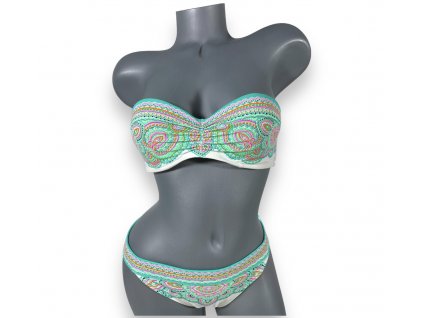 Victoria's Secret Plavky White Bandeau Paisley set