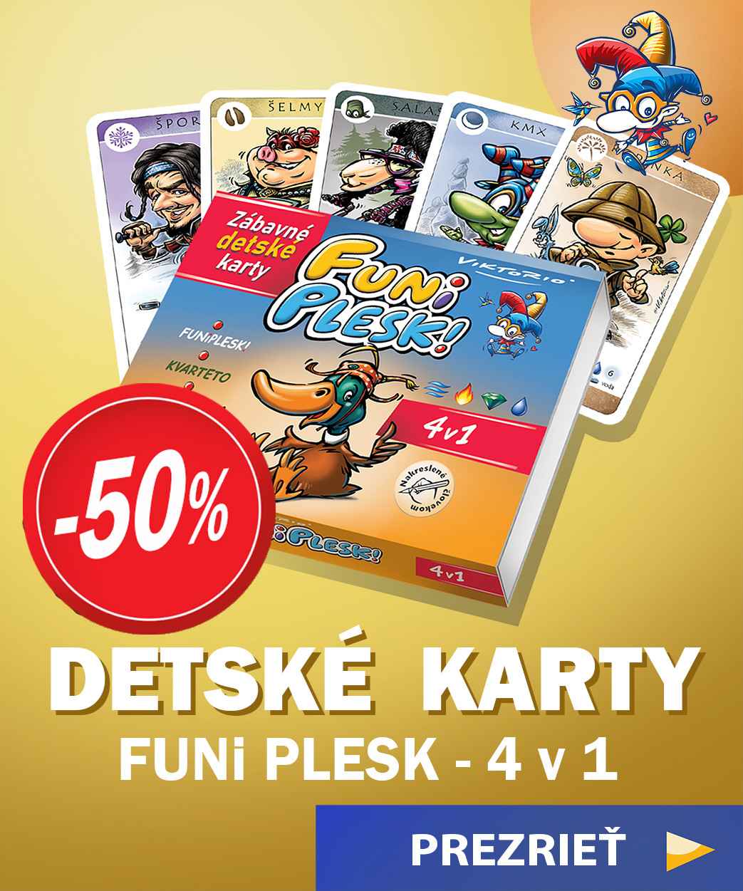 Viktorio - FUNiPLESK detská kartová hra 4v1