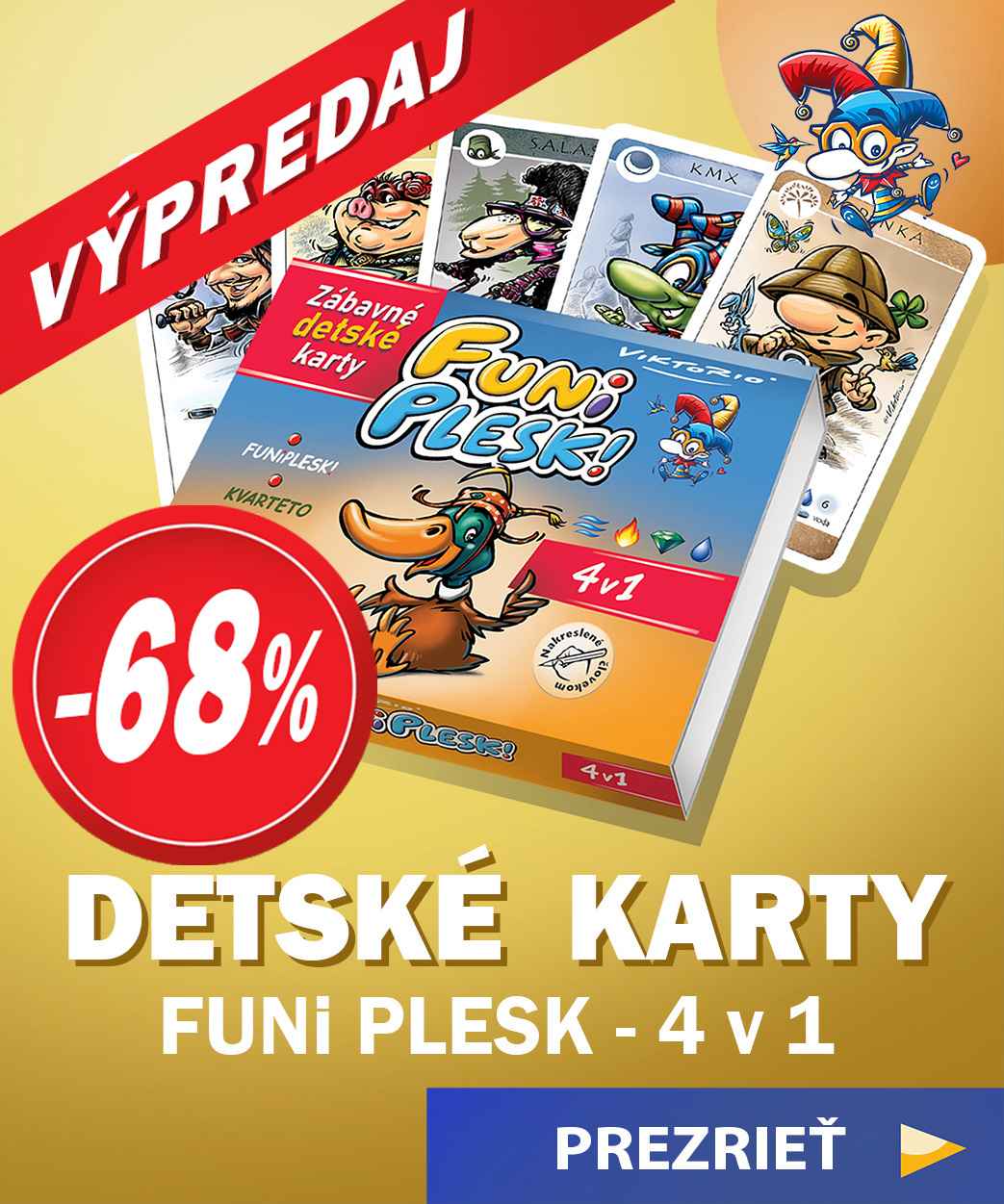 Viktorio - FUNiPLESK detská kartová hra 4v1