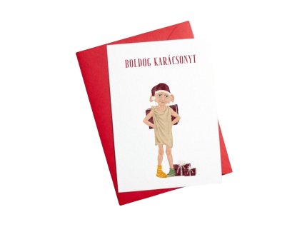 Harry Potter Karácsonyi üdvözlőkártya - Házi manó Dobby