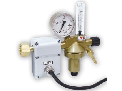 Redukční ventil GCE - CO2 DIN+ FLOW s plovákovým průtokoměrem a ohřívačem 24V  Redukční ventil CO2 DIN plus 24