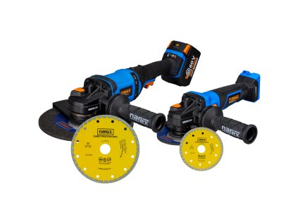 Narex SET aku bruska ABU 230-620 B + aku bruska ABU 125-600 B DÁREK ZDARMA : diamantový kotouč RK DIA pr. 230 mm + diamantový kotouč RK DIA pr. 125 mm