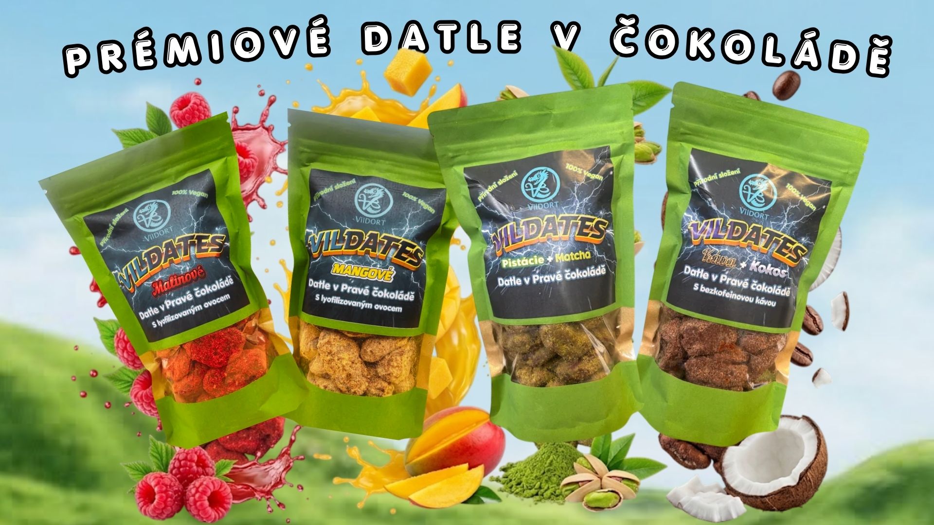 VilDATES - Datle v pravé čokoládě s lyofilizovaným ovocem
