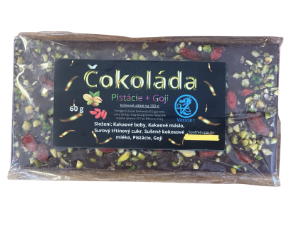 Čokoláda - pistácie + goji
