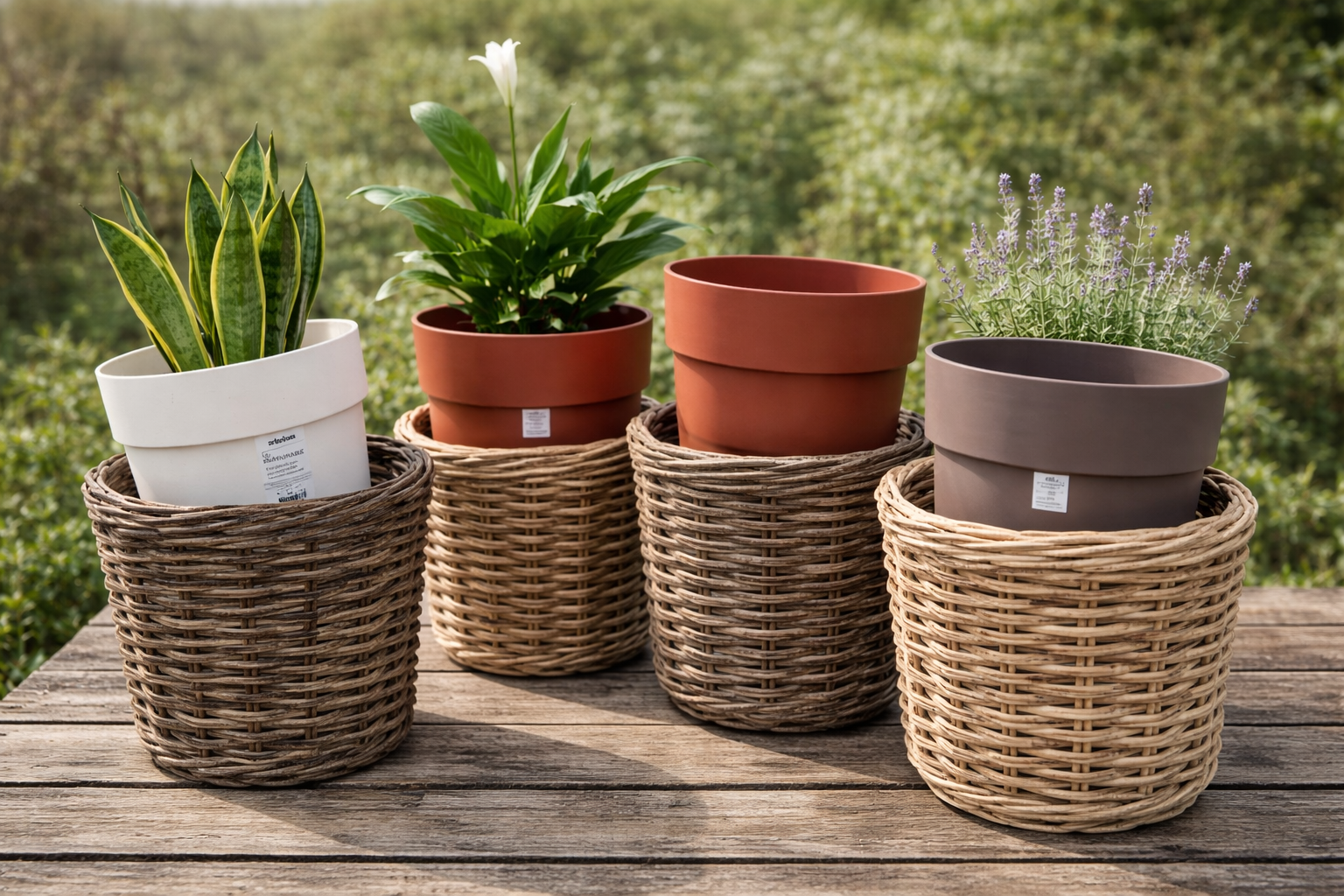 Ručně dělané ratanové obaly pro zavlažovací květináče Artevasi