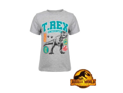 Tričko s krátkým rukávem Jurrasic World - šedá