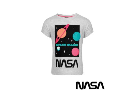 Tričko s krátkým rukávem NASA planety- šedá