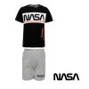 Set NASA - černé tričko a šedé kraťasy