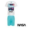 Set NASA - bílé tričko a tyrkysové kraťasy