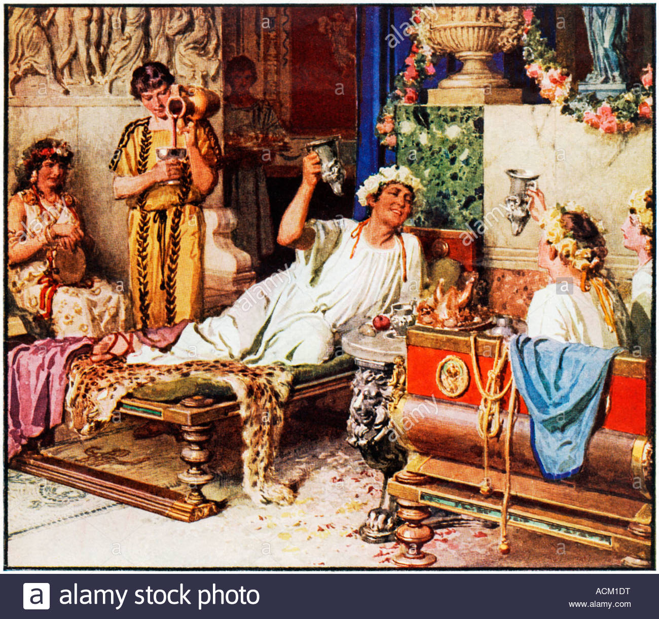 roman-wine-drinking-illustration-of-table-manners-at-an-ancient-feast-ACM1DT