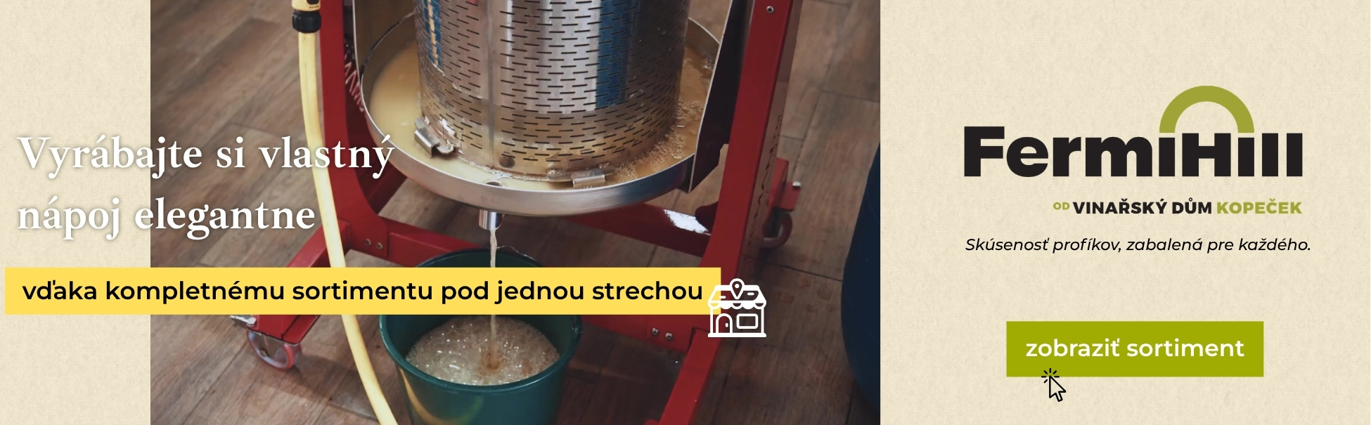 Vyrábajte si vlastný nápoj elegantne – vďaka kompletnému sortimentu pod jednou strechou. Produkty FermiHill - Skúsenosť profíkov, zabalená pre každého.