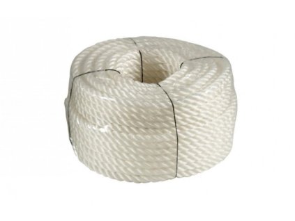 Lano silónové 10 mm bielo, 50 m