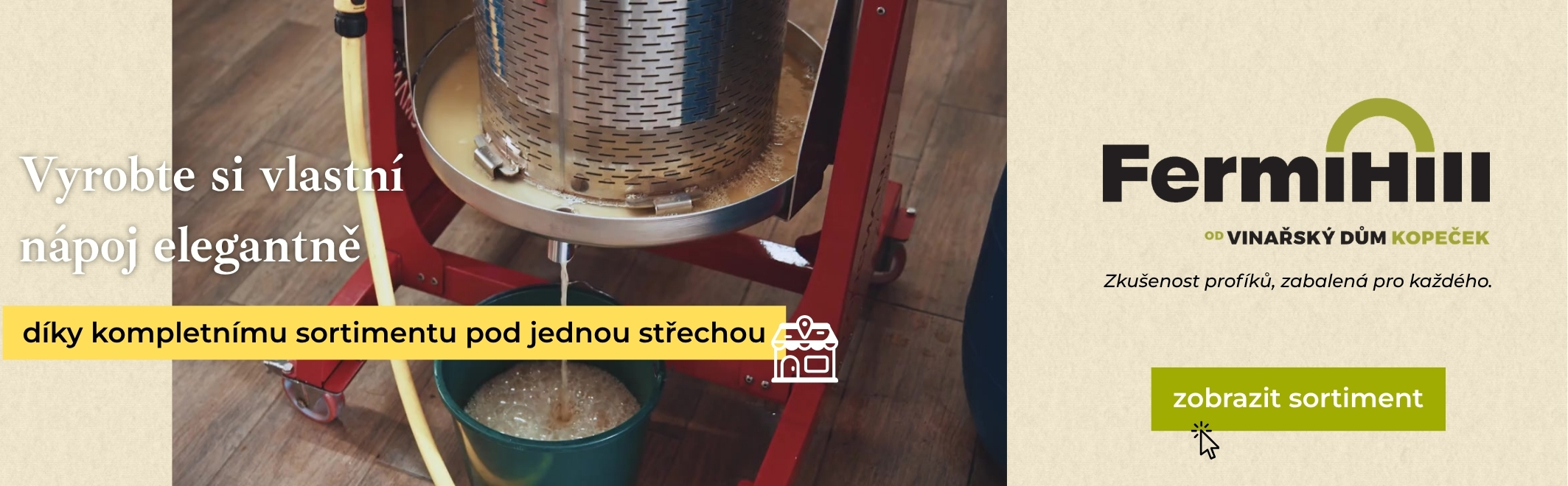 Vyrobte si vlastní nápoj elegantně díky kompletnímu sortimentu pod jednou střechou. Kompletní sortiment produktů pro výrobu vína i ostatních nápojů.