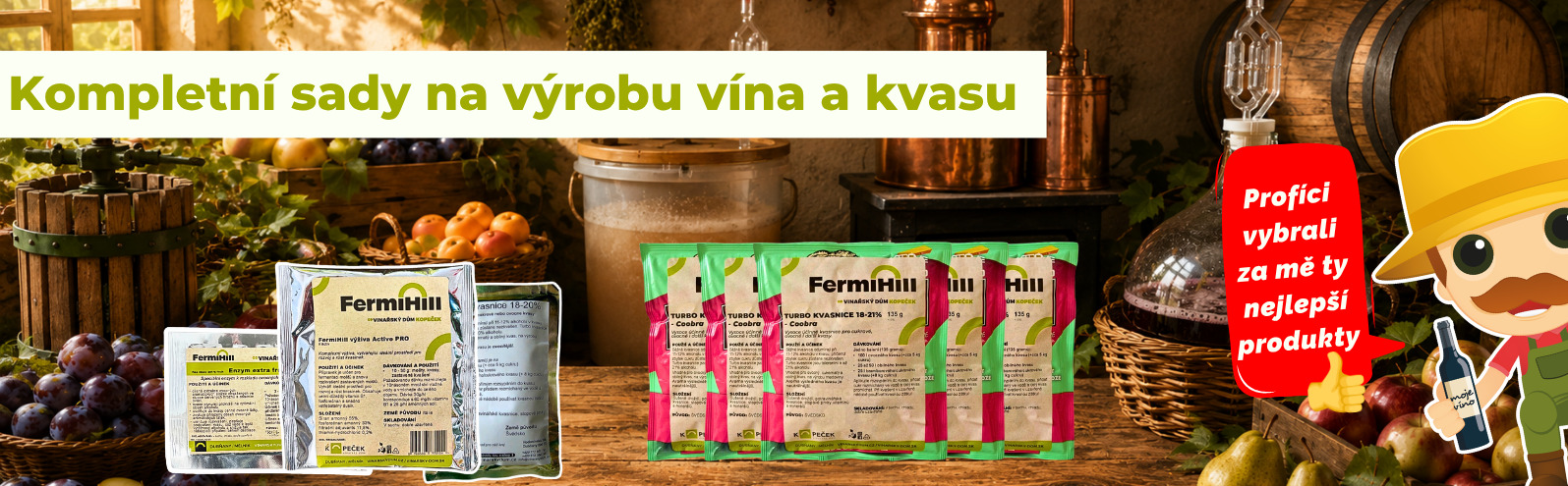 Kompletní sady na výrobu vína a kvasu - vyrobte si nápoj pomocí výhodného setu