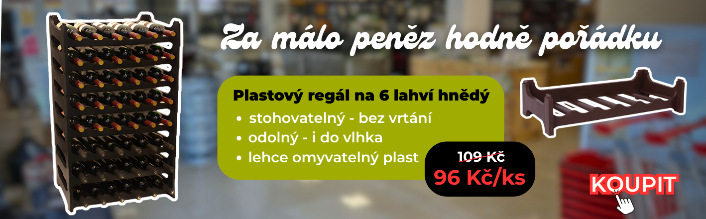 Praktický plastový regál na 6 lahví v cenové akci za 96 Kč