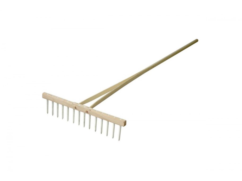 Hrábě dřevené s plastovým hřebenem