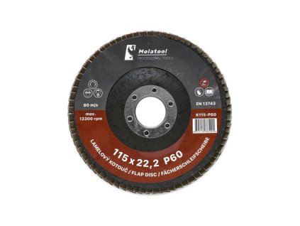 122191Q Kotouc lamelovy brusny Molatool Korund 115 mm P60 0a