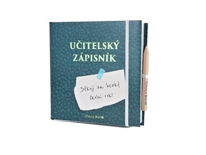 Bonboniéra učitel. zápisník zelený - 4 ks pralinek
