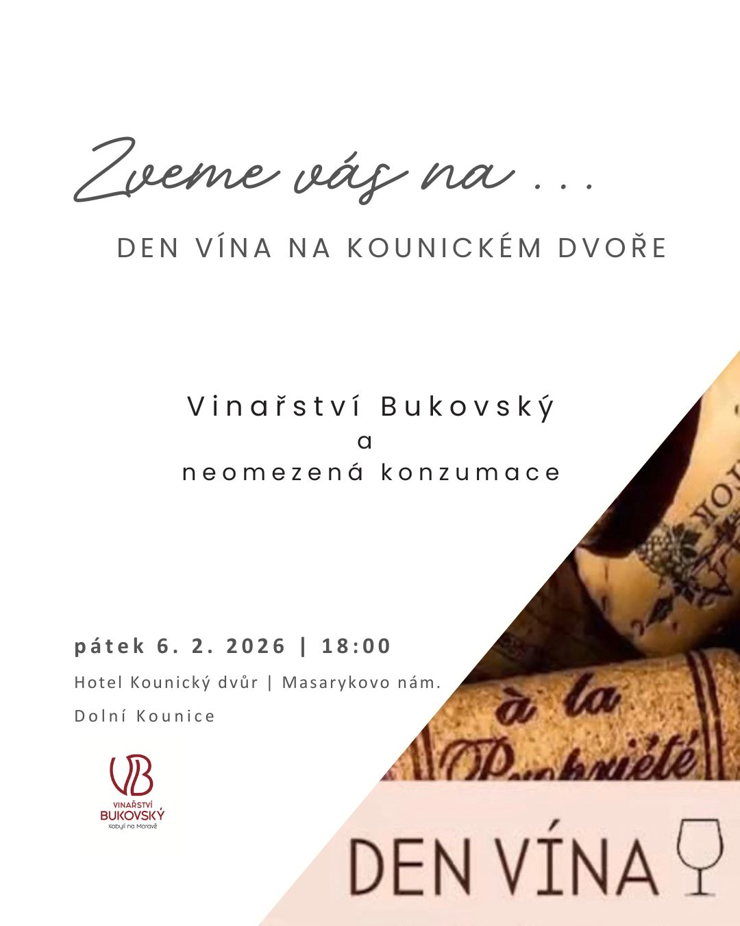 6. 2. 2026 Den vína v Kounickém dvoře