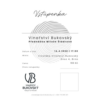 VSTUPENKA Miloš Štědroň 14.4.2026