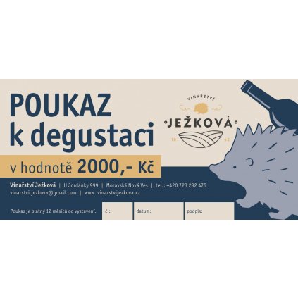 poukaz degustace 2000 kč