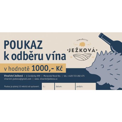 poukaz víno 1000 kč