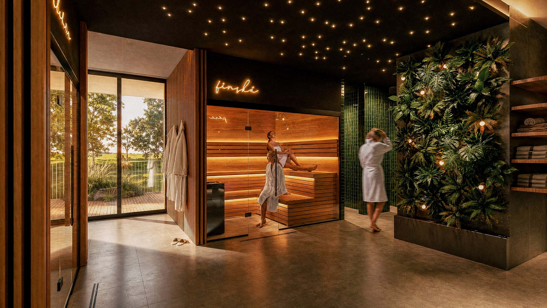 Finská a parní sauna
