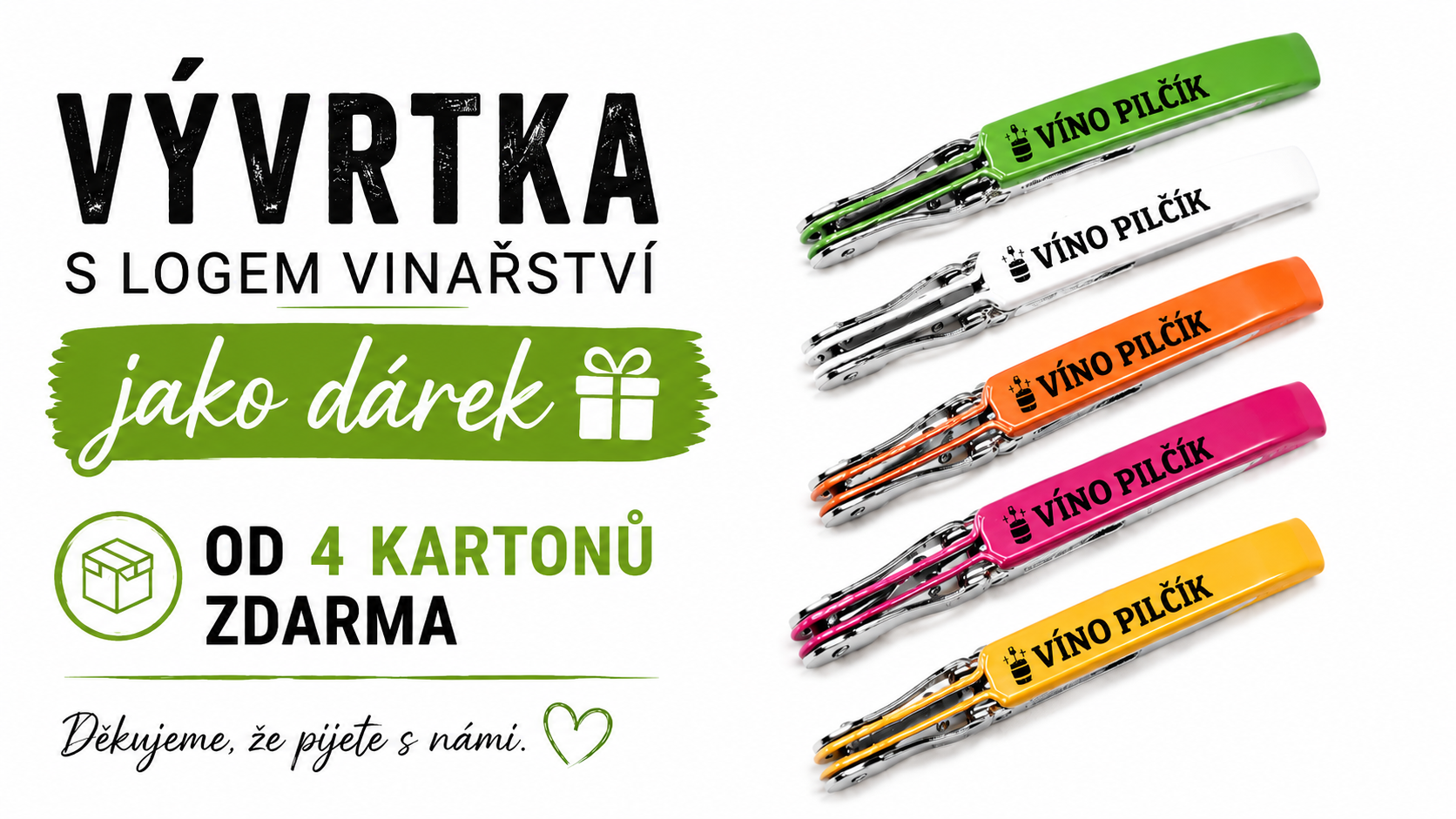 Vývrtka s logem vinařství zdarma od 4 kartonů