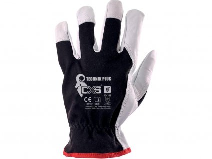 rukavice CXS TECHNIK PLUS, kombinované, černo bílé1