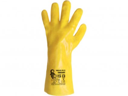 rukavice CXS TEKPLAST, kyselinovzdorné, žluté1