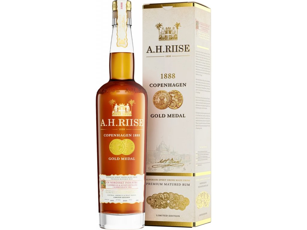 A. H. Riise 1888 Copenhagen Gold Medal Rum 40% 0,7 l (holá láhev)