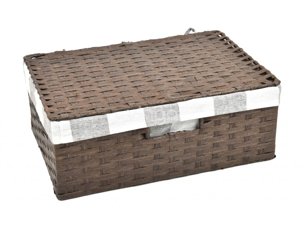 Sada 3 úložných boxů s víkem hnědých (rozměry boxu Sada 11x30x21|13x36x24|15x40x27)