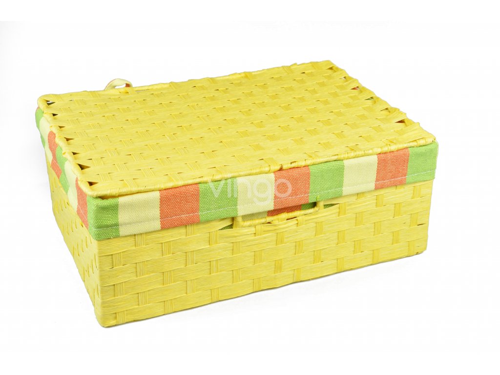 Úložný box s víkem žlutý - Vingo