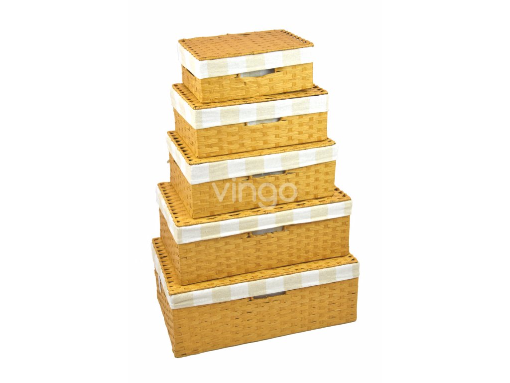 Úložný box s víkem pískový