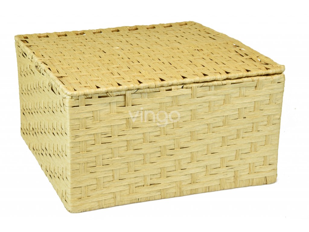 Sada 3 úložných boxů s víkem pískových