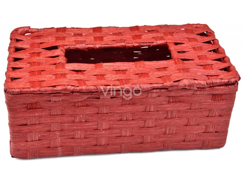 Box na kapesníky červený