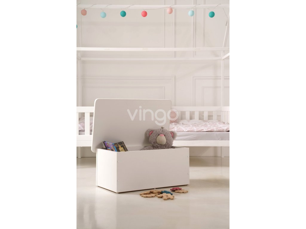 Dětský úložný box bílý - 67 x 40 cm - Vingo