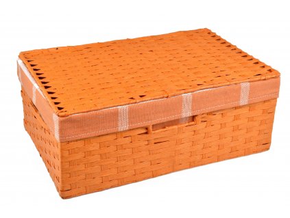 Sada 3 úložných boxů s víkem oranžových (rozměry boxu Sada  11x30x21|13x36x24|15x40x27)