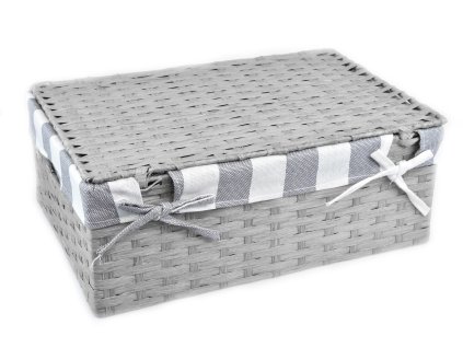 Sada 3 úložných boxů s víkem šedých (rozměry boxu Sada  11x30x21|13x36x24|15x40x27)