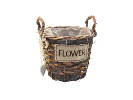 18323 sada 3 hnedych proutenych kosicku flower kulate