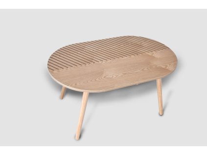 Oválný konfereční stolek s průřezy - 90 x 50 cm
