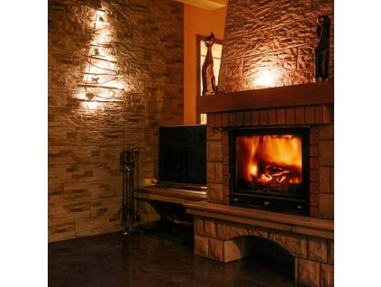 Závěsný dřevěný vánoční stromek s LED osvětlením - 95 cm